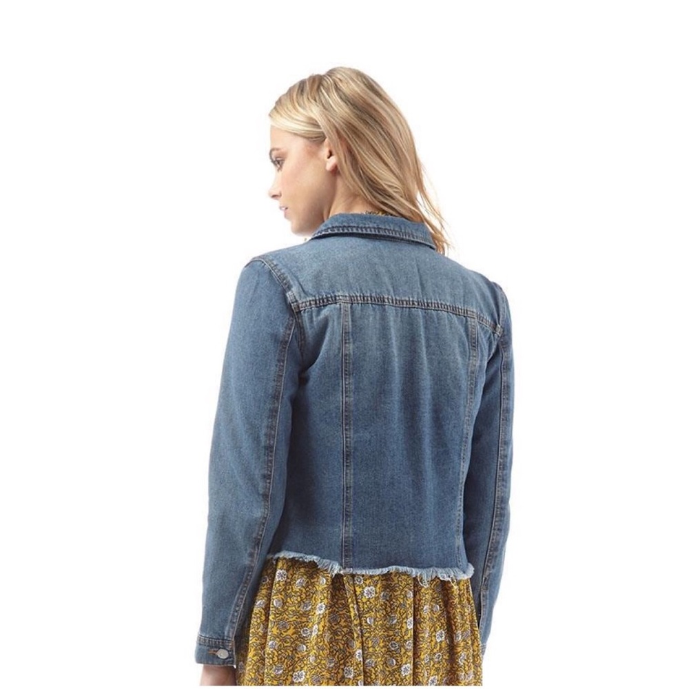 Jacqueline De Yong | Denim Jacket Crop With Fringe
